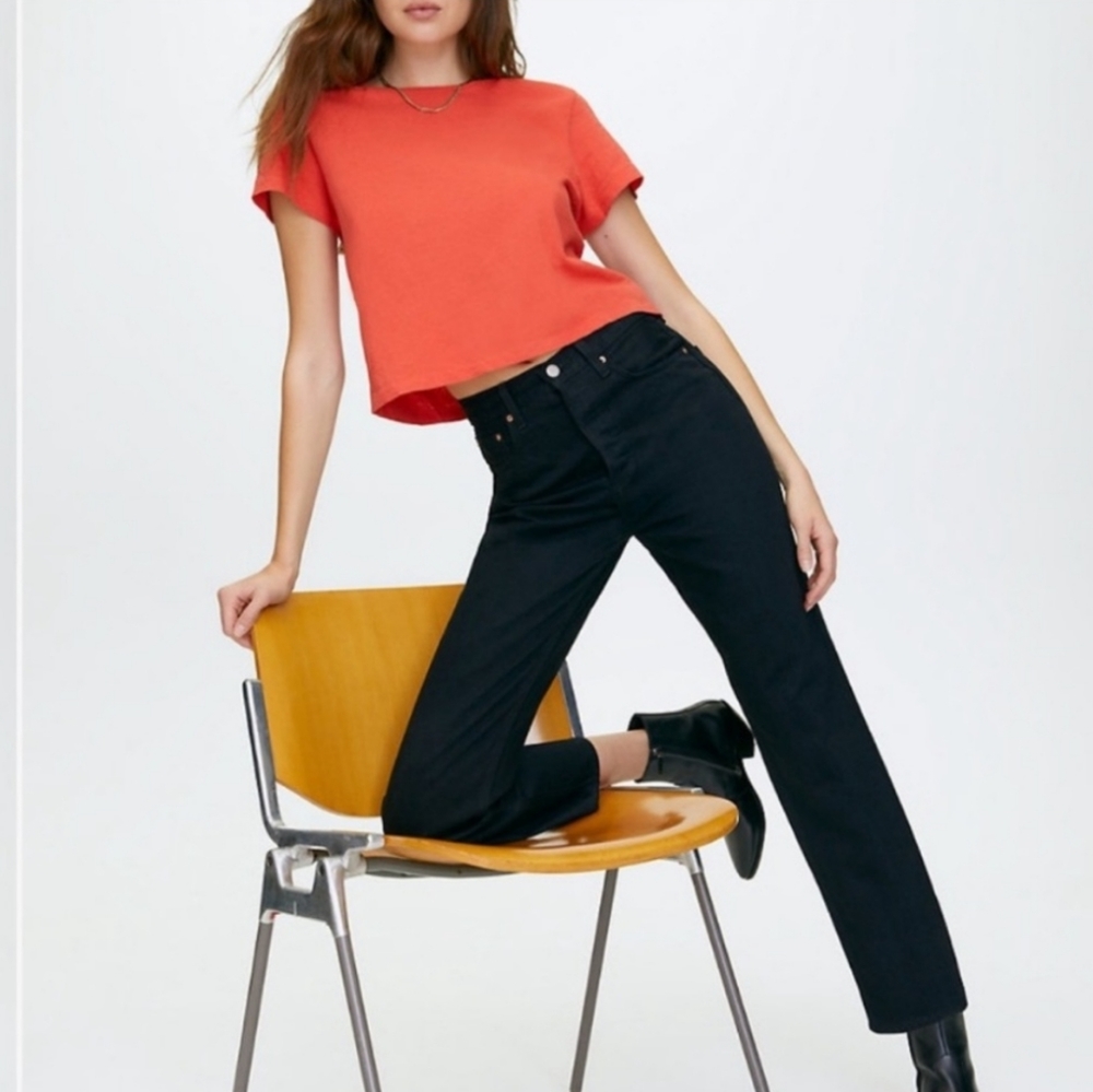 Aritzia Denim Forum The Joni High Rise Loose Black Jean